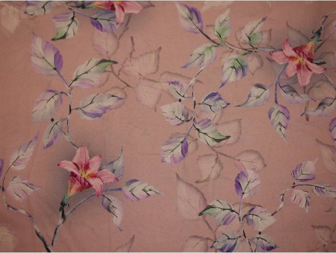 Printed Cotton Lawn Fabric - Floral lilac bloom